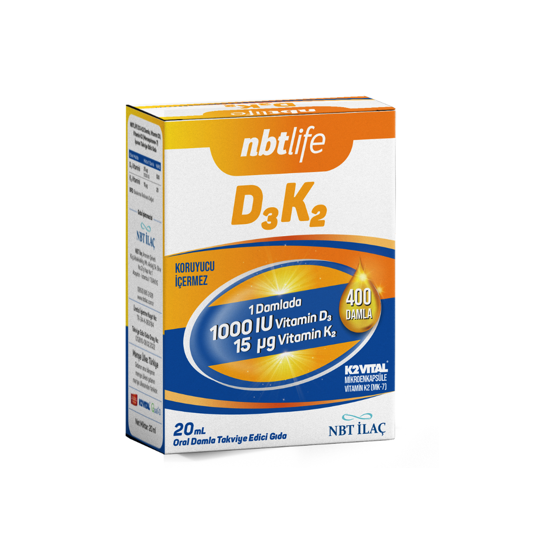 D3 K2 1000 IU Damla 20 ml