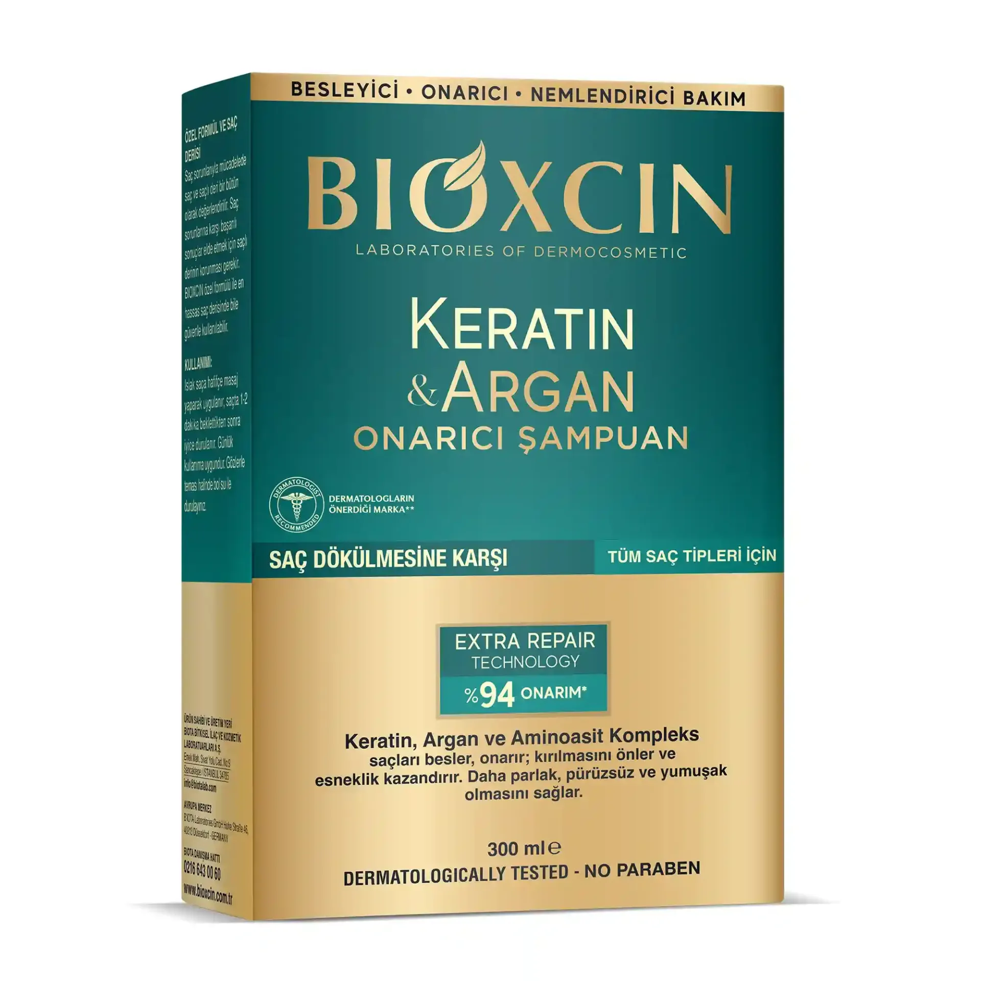 Keratin Argan Onarıcı Bakım Şampuanı 300 ml - Yıpranmış Ve Hassas Saçlar