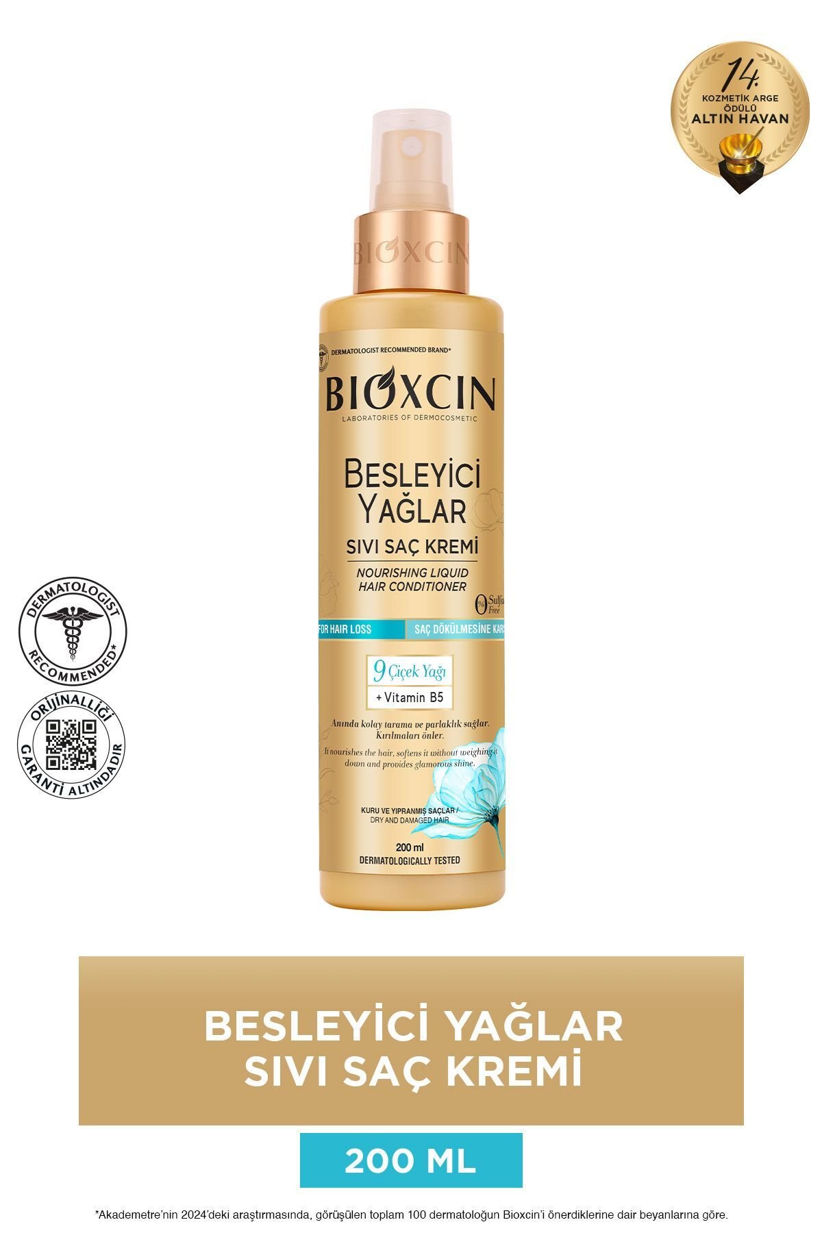 Besleyici Yağlar Sıvı Saç Kremi 200 ML - Sülfatsız, Kuru ve Yıpranmış Saçlar Saç Dökülme Karşıtı