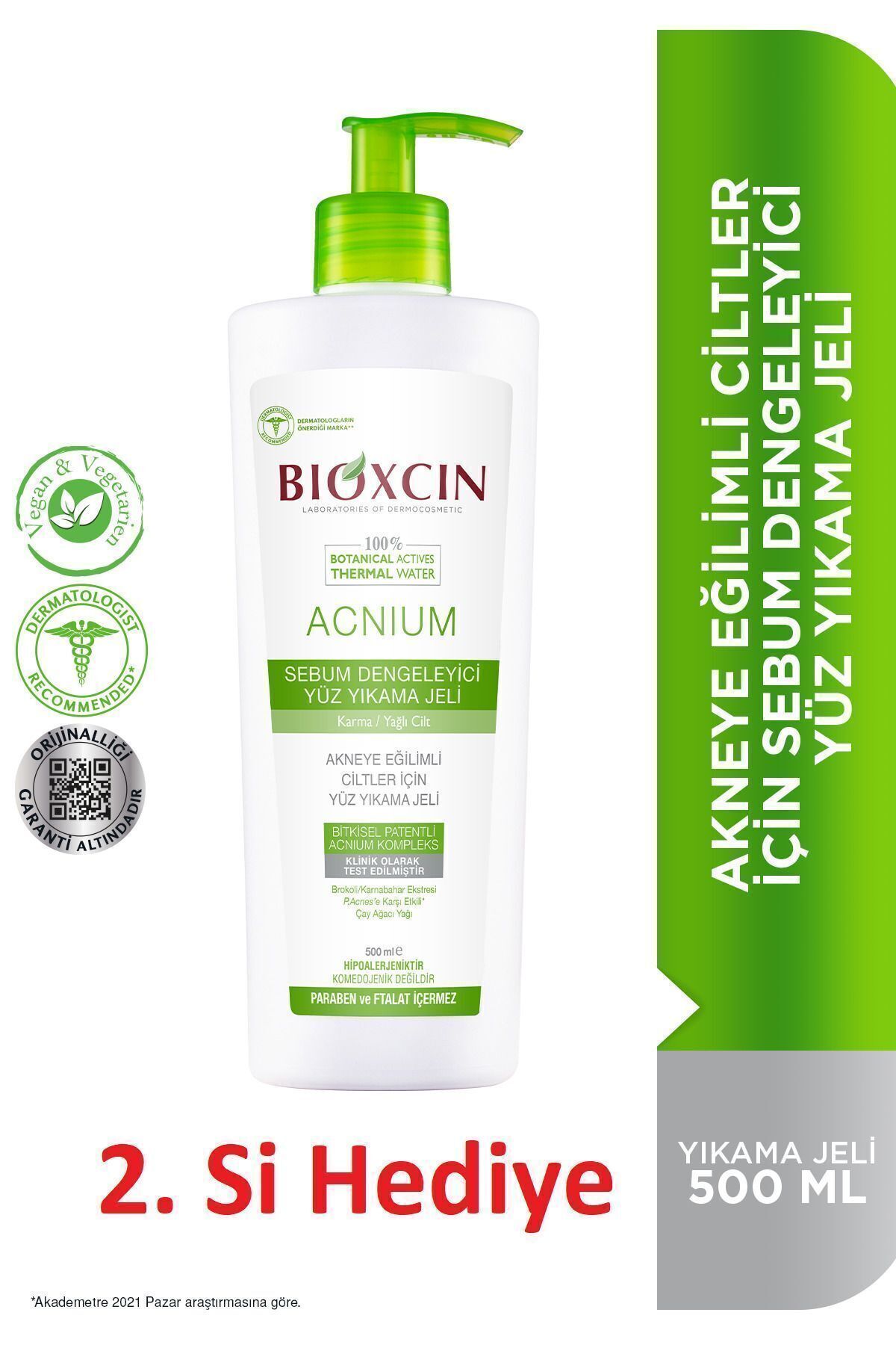Acnium Sebum Dengeleyici Yüz Yıkama Jeli 500ml 1 Alana 1 Hediye