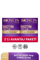 Biotin 5.000 Mcg 30 Tablet - Biotin Çinko 15 Mg Saç Ve Tırnak Vitamini 2 li Avantaj Paket
