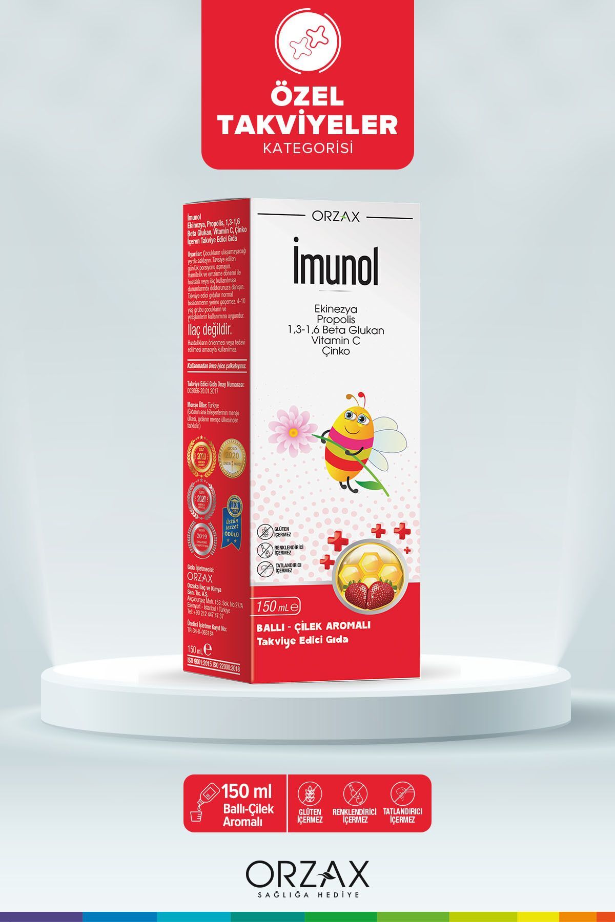 Sıvı Form 150 ml Ballı Çilek Aromalı